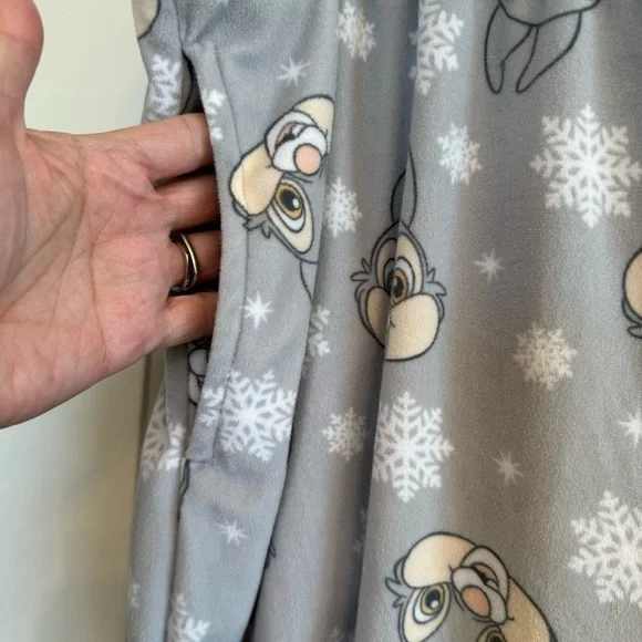 🌈 6/$60 Disney Thumper Snowflake Fleece Jogger Pockets Pajama Bottom White 3X - Picture 3 of 6